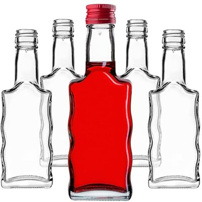 KADAX Garrafas de vidro de 200 ml, 5 unidades, garrafas vazias com tampa de rosca, pequenas garrafas de licor para encher, garrafas de vinho de vidro, garrafas de licor (vermelho) KADAX Garrafas de vidro de 200 ml, 5 unidades, garrafas vazias com tampa de rosca, pequenas garrafas de licor para encher, garrafas de vinho de vidro, garrafas de licor (vermelho)