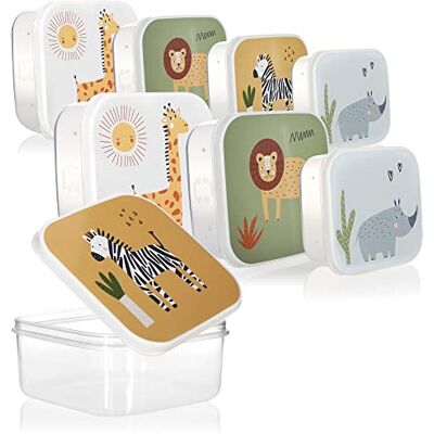com-four ® Conjunto de recipientes de armazenamento para animais de 8 peças recipientes de almoço em 4 tamanhos recipientes de armazenamento com tampa (8 peças animais) com-four ® Conjunto de recipientes de armazenamento para animais de 8 peças recipientes de almoço em 4 tamanhos recipientes de armazenamento com tampa (8 peças animais)