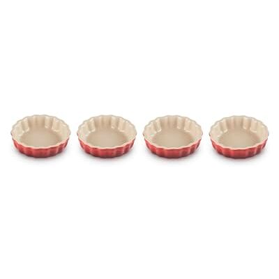LE CREUSET Conjunto de 4 tartinhas de cerâmica de grés, 11 cm, 0, 2 L, cereja, 9101741106000 LE CREUSET Conjunto de 4 tartinhas de cerâmica de grés, 11 cm, 0, 2 L, cereja, 9101741106000