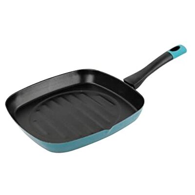 MAGEFESA Lotus Assador quadrado de aço vitrificado de 28 cm exterior azul. Anti-aderente bicamada reforçado, adequado para todos os tipos de cozinhas, indução especial. 50% de poupança de energia. MAGEFESA Lotus Assador quadrado de aço vitrificado de 28 cm exterior azul. Anti-aderente bicamada reforçado, adequado para todos os tipos de cozinhas, indução especial. 50% de poupança de energia.