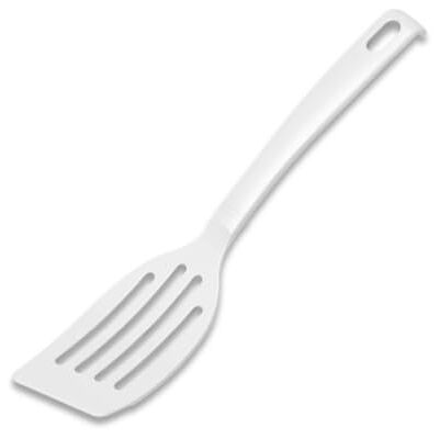 Fackelmann Espátula ranhurada branca, utensílio de cozinha de plástico, espátula para panelas e frigideiras revestidas (cor branca), quantidade: 1 peça 26,5 Fackelmann Espátula ranhurada branca, utensílio de cozinha de plástico, espátula para panelas e frigideiras revestidas (cor branca), quantidade: 1 peça 26,5