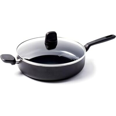 GreenPan Memphis Skillet Anti-aderente de alumínio com revestimento de cerâmica e tampa de vidro, adequado para todos os tipos de cozinhas, indução, forno e máquina de lavar louça, 28 cm, preto, 4,2 GreenPan Memphis Skillet Anti-aderente de alumínio com revestimento de cerâmica e tampa de vidro, adequado para todos os tipos de cozinhas, indução, forno e máquina de lavar louça, 28 cm, preto, 4,2