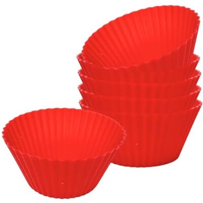Guardini , , molde para 6 pirotinas Ø 6,5 cm. Material: Silicone, cor vermelha. Guardini , , molde para 6 pirotinas Ø 6,5 cm. Material: Silicone, cor vermelha.