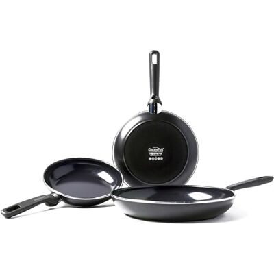 GreenPan Memphis Conjunto de Frigideiras Antiaderentes de Alumínio com Revestimento de Cerâmica Saudável, 20 cm, 24 cm & 28 cm, Sem PFAS, Adequadas para Indução, Forno e Máquina de Lavar Louça, Preto Aluminio, cerámica antiadherente, mango de baquelita, GreenPan Memphis Conjunto de Frigideiras Antiaderentes de Alumínio com Revestimento de Cerâmica Saudável, 20 cm, 24 cm & 28 cm, Sem PFAS, Adequadas para Indução, Forno e Máquina de Lavar Louça, Preto Aluminio, cerámica antiadherente, mango de baquelita,