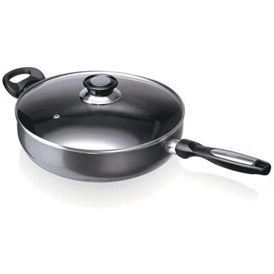 Beka Pro Induc Caçarola com tampa de vidro, 28 centímetros, compatível com indução, alumínio, interior revestido Beka Pro Induc Caçarola com tampa de vidro, 28 centímetros, compatível com indução, alumínio, interior revestido