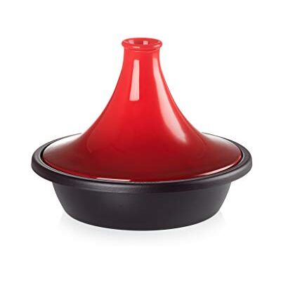 LE CREUSET Tajine de ferro fundido, redondo, diâmetro 31 cm, adequado para todas as fontes de calor, incluindo indução e forno, cereja, LE CREUSET Tajine de ferro fundido, redondo, diâmetro 31 cm, adequado para todas as fontes de calor, incluindo indução e forno, cereja,