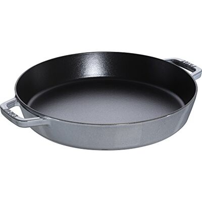 STAUB Frigideira de ferro fundido - 34cm, Borda alta, 2 alças - Todos os fogões STAUB Frigideira de ferro fundido - 34cm, Borda alta, 2 alças - Todos os fogões
