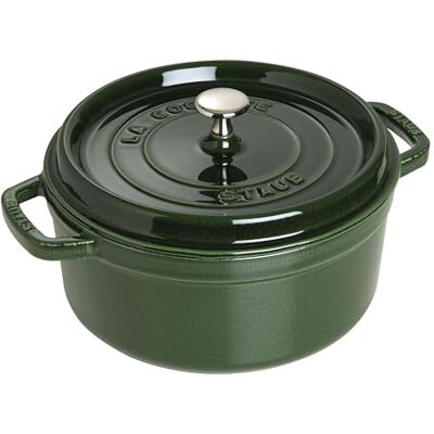 STAUB Caçarola/cocotte de ferro fundido, 26 cm de diâmetro, 5 L, manjericão verde STAUB Caçarola/cocotte de ferro fundido, 26 cm de diâmetro, 5 L, manjericão verde