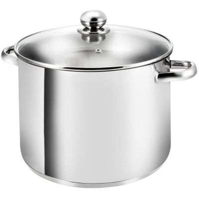 Kopf Panela de grande capacidade Gigant, Ø 28 cm, altura 21 cm, 12,5 litros, aço inoxidável Kopf Panela de grande capacidade Gigant, Ø 28 cm, altura 21 cm, 12,5 litros, aço inoxidável