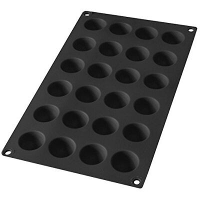 Lékué Molde pastelaria mini semiesfera, silicone platina preto, 24 cavidades Lékué Molde pastelaria mini semiesfera, silicone platina preto, 24 cavidades