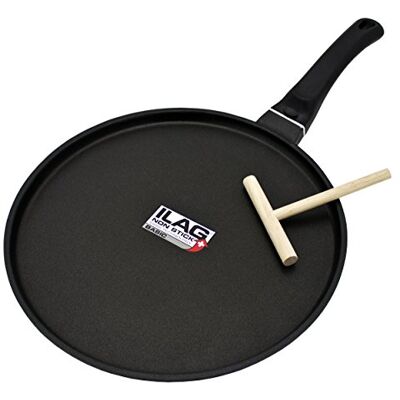 Kopf frigideira para crepes em arra (alumínio fundido, 28 cm, revestimento ILAG, indução) incl. espalhador de massa Kopf frigideira para crepes em arra (alumínio fundido, 28 cm, revestimento ILAG, indução) incl. espalhador de massa