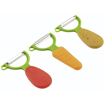 Kuhn Rikon Conjunto de descascadores VEGGIE, 10,2 cm, cenoura + batata tomate Kuhn Rikon Conjunto de descascadores VEGGIE, 10,2 cm, cenoura + batata tomate