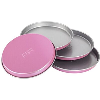 Zenker Creative Studio Moldes mini bolo de 4 andares em aço com revestimento antiaderente Ilag. Rosa e cinzento. 18x2cm. 4 unidades. Zenker Creative Studio Moldes mini bolo de 4 andares em aço com revestimento antiaderente Ilag. Rosa e cinzento. 18x2cm. 4 unidades.