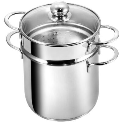 Kopf Panela de indução para macarrão, Ø 20 cm, aço inoxidável, com filtro para legumes Kopf Panela de indução para macarrão, Ø 20 cm, aço inoxidável, com filtro para legumes