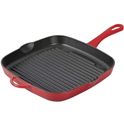 Küchenprofi 407801426 Provence Frigideira com grelha, cor vermelha Küchenprofi 407801426 Provence Frigideira com grelha, cor vermelha