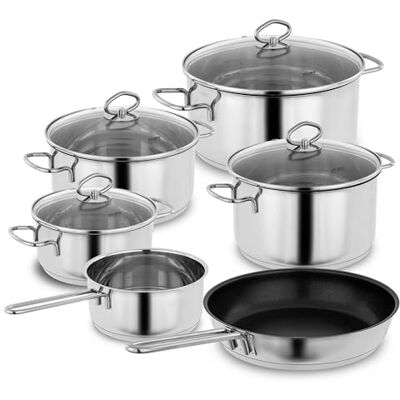 Kopf 125389 Bateria de cozinha , 6 peças, aço inoxidável Kopf 125389 Bateria de cozinha , 6 peças, aço inoxidável