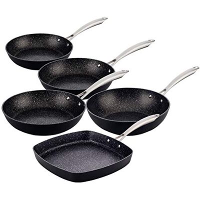 San Ignacio 20, 24 e 28 cm, conjunto de frigideiras Vita 20/24/28 + Grill Wok 28 cms. Alumínio forjado, indução, multicolorido San Ignacio 20, 24 e 28 cm, conjunto de frigideiras Vita 20/24/28 + Grill Wok 28 cms. Alumínio forjado, indução, multicolorido