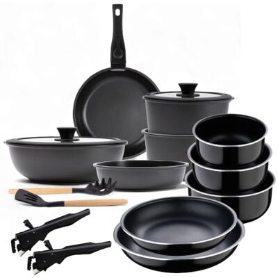 Bergner Bateria de cozinha 10 peças, cabo removível, 3 tigelas, 2 capas, tampas e utensílios presente 3 caixas Ø 16Ø 18Ø 20 cm alça removível presente 2 frigideiras Ø 22 Ø 26 cm + pega removível Bergner Bateria de cozinha 10 peças, cabo removível, 3 tigelas, 2 capas, tampas e utensílios presente 3 caixas Ø 16Ø 18Ø 20 cm alça removível presente 2 frigideiras Ø 22 Ø 26 cm + pega removível