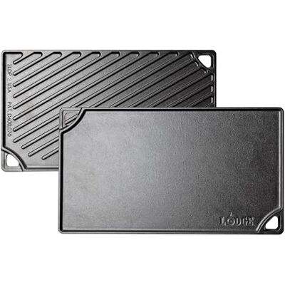 Lodge Grelhador Grill Retangular Reversível Ferro Fundido 42x24cm IN.LDP3, Inox, 42 x 24cm Lodge Grelhador Grill Retangular Reversível Ferro Fundido 42x24cm IN.LDP3, Inox, 42 x 24cm