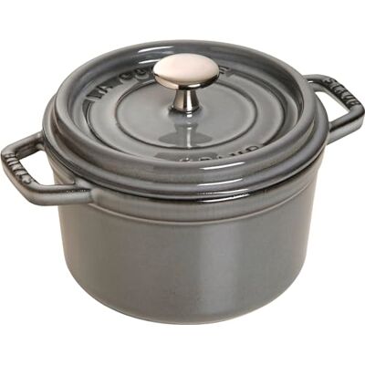 STAUB Caçarola/cocotte de ferro fundido, 14 cm de diâmetro, 0,8 L, cinzento grafite STAUB Caçarola/cocotte de ferro fundido, 14 cm de diâmetro, 0,8 L, cinzento grafite