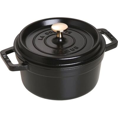 STAUB Panela Redonda - Ferro fundido esmaltado - 2,24L - Preto - Utensílios de cozinha STAUB Panela Redonda - Ferro fundido esmaltado - 2,24L - Preto - Utensílios de cozinha