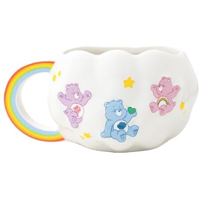 Paladone Caneca em forma de nuvem de ursos amorosos e alça de arco-íris, cerâmica de 450 ml com licença oficial para bebidas quentes, artigos colecionáveis para fãs da cultura pop retro Paladone Caneca em forma de nuvem de ursos amorosos e alça de arco-íris, cerâmica de 450 ml com licença oficial para bebidas quentes, artigos colecionáveis para fãs da cultura pop retro