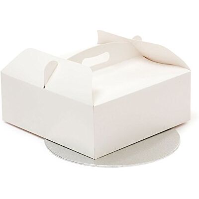 Decora Caixa de Bolo Quadrada - Alças - 31x31x12 cm - Para torta de 30 cm - Quadrada Decora Caixa de Bolo Quadrada - Alças - 31x31x12 cm - Para torta de 30 cm - Quadrada