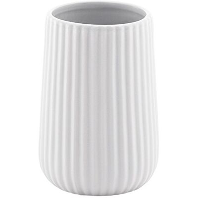 Gedy Marika Porta-escovas dentes casa de banho mesa ø8 x 11,6 cm cerâmica acabamento branco, copo porta-escovas casa de banho moderna Gedy Marika Porta-escovas dentes casa de banho mesa ø8 x 11,6 cm cerâmica acabamento branco, copo porta-escovas casa de banho moderna