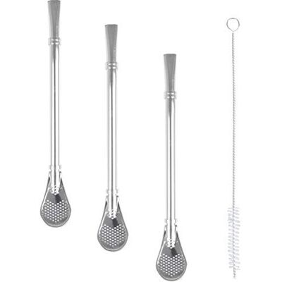 FOCCTS 4 peças colheres de palha / desementes/colheres de chá de aço inoxidável para chá, café, chá de limão, sumo, batidos, coquetéis, etc FOCCTS 4 peças colheres de palha / desementes/colheres de chá de aço inoxidável para chá, café, chá de limão, sumo, batidos, coquetéis, etc