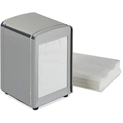 Relaxdays 10 guardanapos de mesa retro para bar, café e geladaria, aço, 15 x 9,5 x 11, prateado Relaxdays 10 guardanapos de mesa retro para bar, café e geladaria, aço, 15 x 9,5 x 11, prateado