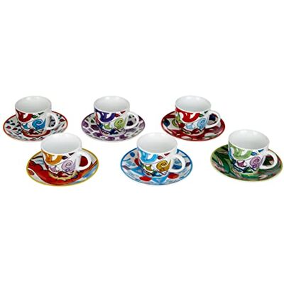 Conjunto de Xícaras de Café Excelsa Lisbona - 6 Porcelana com Pires Conjunto de Xícaras de Café Excelsa Lisbona - 6 Porcelana com Pires