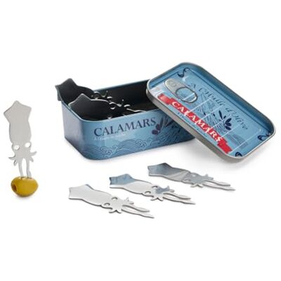 Balvi Garfo de aperitivo Conserverie Calamars Design retro de conserva de lulas Lata/inox Balvi Garfo de aperitivo Conserverie Calamars Design retro de conserva de lulas Lata/inox
