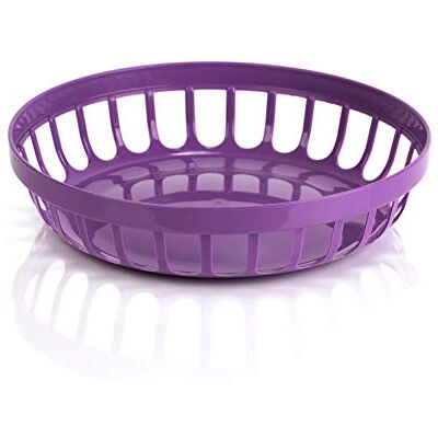 Kimmel 1 x tigela para pãezinhos, fruteira, louça de plástico, cesta de frutas, cesta para servir, cesta de pão, cesta reutilizável, de plástico, cor roxa Kimmel 1 x tigela para pãezinhos, fruteira, louça de plástico, cesta de frutas, cesta para servir, cesta de pão, cesta reutilizável, de plástico, cor roxa