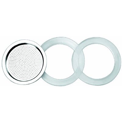 IBILI Junta de silicone filtro de cafeteira essencial 6 chávenas, conjunto de 2 juntas + 1 filtro IBILI Junta de silicone filtro de cafeteira essencial 6 chávenas, conjunto de 2 juntas + 1 filtro
