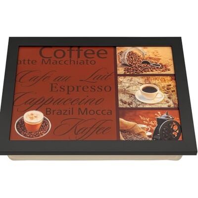 khevga Bandeja de madeira com design de café, bandeja decorativa para servir pequeno-almoço, chá ou decoração de cozinha, estilo vintage rústico khevga Bandeja de madeira com design de café, bandeja decorativa para servir pequeno-almoço, chá ou decoração de cozinha, estilo vintage rústico
