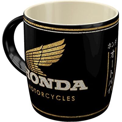 ART Caneca de café retro, 330 ml, Honda MC – Motocicletas Douradas – Ideia de presente para fãs da Honda, Produto com Licença Oficial (OLP), caneca de cerâmica, design vintage ART Caneca de café retro, 330 ml, Honda MC – Motocicletas Douradas – Ideia de presente para fãs da Honda, Produto com Licença Oficial (OLP), caneca de cerâmica, design vintage