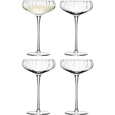 LSA International Copa champanhe larga urelia, 300 ml, ótica clara, x 4 LSA International Copa champanhe larga urelia, 300 ml, ótica clara, x 4