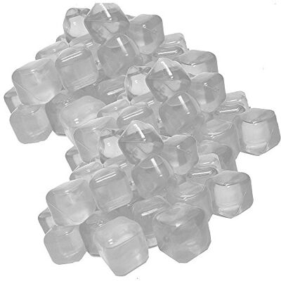 trends4ever 50 cubos de gelo transparentes, reutilizáveis, de plástico trends4ever 50 cubos de gelo transparentes, reutilizáveis, de plástico