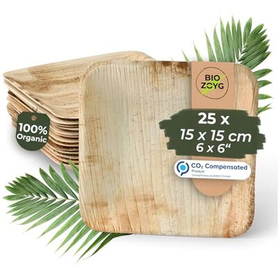 BIOZOYG - Pratos de folhas de palma - 25x15x15 cm - Compostáveis - Pratos BIOZOYG - Pratos de folhas de palma - 25x15x15 cm - Compostáveis - Pratos