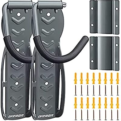 LYCAON Suporte para bicicletas de parede, gancho de bicicleta de parede suporta até 68 lb, com bandeja para pneus e parafusos, porta-bicicletas de armazenamento vertical casa/loja/garagem (2) LYCAON Suporte para bicicletas de parede, gancho de bicicleta de parede suporta até 68 lb, com bandeja para pneus e parafusos, porta-bicicletas de armazenamento vertical casa/loja/garagem (2)