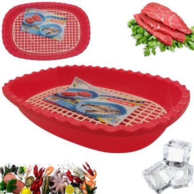 DAKE Bandeja de descongelar alimentos recipiente plástico grelha descongelação rápida (fúcsia) DAKE Bandeja de descongelar alimentos recipiente plástico grelha descongelação rápida (fúcsia)
