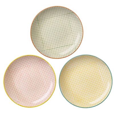 BLOOMINGVILLE Pratos de sobremesa vintage Carla Spring retro de 20 cm, pratos de pequeno-almoço vintage, pratos para bolos, diâmetro de 20 cm, verde, rosa, amarelo, cerâmica, conjunto de 3 unidades BLOOMINGVILLE Pratos de sobremesa vintage Carla Spring retro de 20 cm, pratos de pequeno-almoço vintage, pratos para bolos, diâmetro de 20 cm, verde, rosa, amarelo, cerâmica, conjunto de 3 unidades