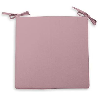 Soleil d'ocre , Alix Almofada de cadeira impermeabilizada exterior poliéster rosa 40 x 40 x 5 cm Soleil d'ocre , Alix Almofada de cadeira impermeabilizada exterior poliéster rosa 40 x 40 x 5 cm