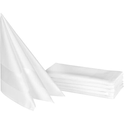 ZOLLNER 6 guardanapos de tecido brancos 50x50 cm, 100% algodão com orla acetinada ZOLLNER 6 guardanapos de tecido brancos 50x50 cm, 100% algodão com orla acetinada