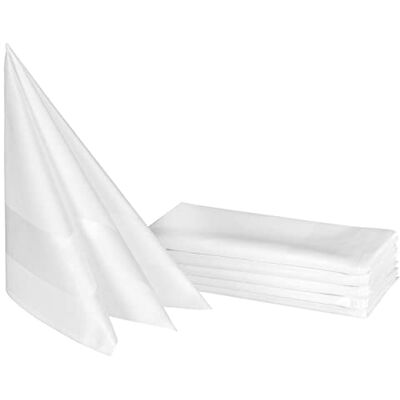 ZOLLNER 6 guardanapos de tecido branco 40 x 40 cm, 100% algodão, bainha acetinada ZOLLNER 6 guardanapos de tecido branco 40 x 40 cm, 100% algodão, bainha acetinada