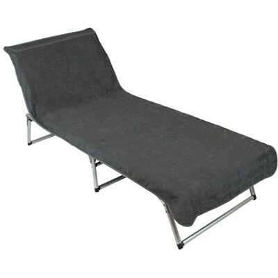 ZOLLNER Capa protetora, toalha de praia macia e absorvente de 75 x 215 cm, lavável até 60 °C, algodão cinzento-escuro, fixação firme graças ao capuz costurado certificação Oeko Tex® ZOLLNER Capa protetora, toalha de praia macia e absorvente de 75 x 215 cm, lavável até 60 °C, algodão cinzento-escuro, fixação firme graças ao capuz costurado certificação Oeko Tex®