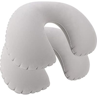 com-four ® 2X almofadas de viagem insufláveis Almofadas ergonómicas para pescoço, ideais para avião, carro e comboio, confortáveis e fáceis de encher com-four ® 2X almofadas de viagem insufláveis Almofadas ergonómicas para pescoço, ideais para avião, carro e comboio, confortáveis e fáceis de encher