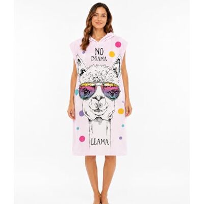 DOTBUY-SHOP Poncho de surf com capuz, poncho toalha de microfibra para adultos com estampado de alpaca, secagem rápida e leve portátil, toalha de praia para homem e mulher DOTBUY-SHOP Poncho de surf com capuz, poncho toalha de microfibra para adultos com estampado de alpaca, secagem rápida e leve portátil, toalha de praia para homem e mulher