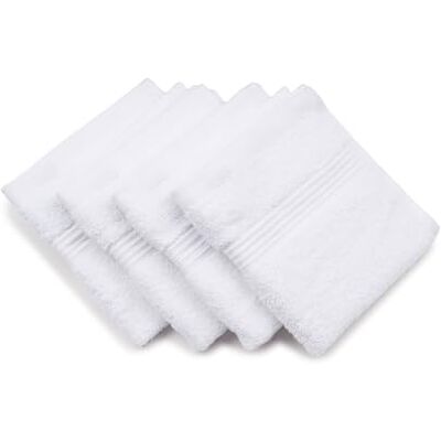 Gözze Toalha de higiene New York, conjunto de 4, macio e absorvente, algodão, 30 x 30 cm, branco Gözze Toalha de higiene New York, conjunto de 4, macio e absorvente, algodão, 30 x 30 cm, branco