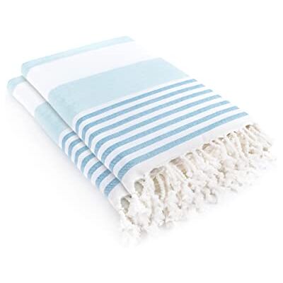 LAYNENBURG Conjunto de 2 Premium toalha de praia de ondulação com franjas atadas à mão 100 % algodão toalha de banho XXL 95 x 180 cm, Oeko-Tex 100 Fouta grande pestemal de sauna e viagem LAYNENBURG Conjunto de 2 Premium toalha de praia de ondulação com franjas atadas à mão 100 % algodão toalha de banho XXL 95 x 180 cm, Oeko-Tex 100 Fouta grande pestemal de sauna e viagem